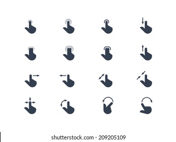 Finger touchscreen gestures vector