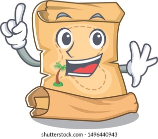 Finger treasure map isolated with the cartoon