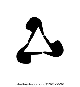finger triangle logo silhouette vector, suitable as icon, symbol and element design
