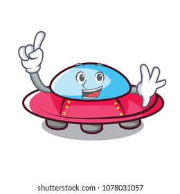 Finger ufo mascot cartoon style