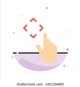 Finger, Up, Gestures, Move Abstract Flat Color Icon Template