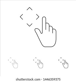 Finger, Up, Gestures, Move Bold and thin black line icon set