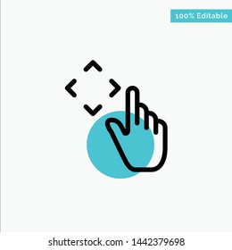 Finger, Up, Gestures, Move turquoise highlight circle point Vector icon