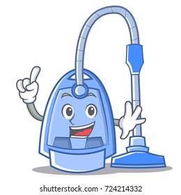Finger vacuum cleaner character cartoon