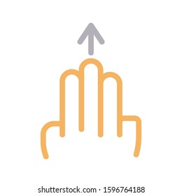 finger vector color line icon 