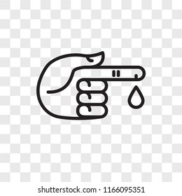 Finger vector icon isolated on transparent background, Finger logo concept