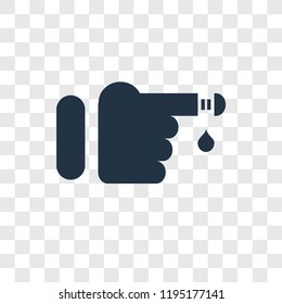 Finger vector icon isolated on transparent background, Finger transparency logo concept