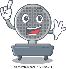 Finger waffle iron above the table mascot