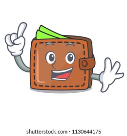 Finger wallet mascot cartoon style vector illustration