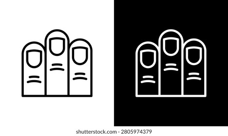 Finger White Icon Set Design