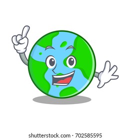 Finger world globe character cartoon