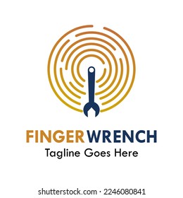 finger wrench logo template illustration