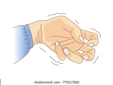 
Finger and wrist bend and tremor. Illustration about symptom and sign of Parkinson 's disease and epilepsy.
