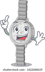 Finger wristwatch in the a cartoon closet
