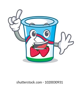 Finger yogurt mascot cartoon style