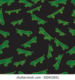 Fingerboard (small copy of skateboard).  Simple seamless pattern. Vector illustration