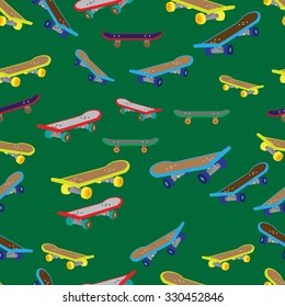 Fingerboard (small copy of skateboard).  Simple seamless pattern. Vector illustration