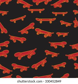 Fingerboard (small copy of skateboard).  Simple seamless pattern. Vector illustration