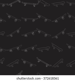 Fingerboard (small copy of skateboard). Simple seamless pattern. Vector illustration