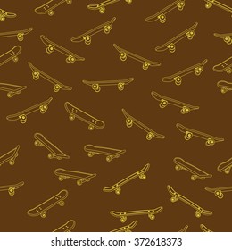 Fingerboard (small copy of skateboard). Simple seamless pattern. Vector illustration