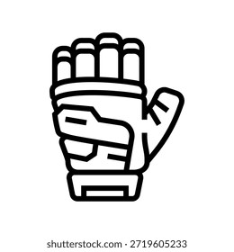 Guantes sin dedos Detalles técnicos Línea icono Vector. Guantes sin dedos Detalles técnicos signo. contorno aislado símbolo negro ilustración
