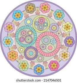 Fingerless Time Machine within Mandala Design