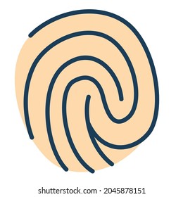 fingermark fingerprint single isolated icon with filled line style