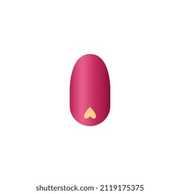 Fingernail with gel polish and design element, realistic vector illustration isolated on white background. Nail art beauty studio emblem or logo element.