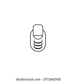 Fingernail line icon. Simple style woman nail paint company poster background symbol. Logo design element. T-shirt printing. Vector for sticker.