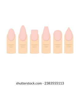 Fingernail Shape Icon Set Vector Design.