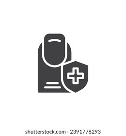 Fingernail treatment vector icon. filled flat sign for mobile concept and web design. Nail care glyph icon. Symbol, logo illustration. Vector graphics