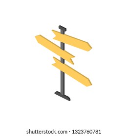 Fingerpost isometric icon. Element of color isometric road sign icon. Premium quality graphic design icon. Signs and symbols collection icon