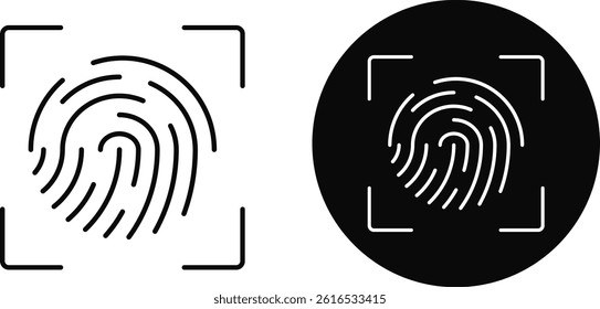 Fingerprint accepted approved icon set. scanning icon sign. accepted identity scan 
