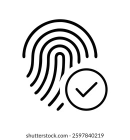 Fingerprint accepted approved icon vector