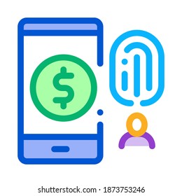 acceso de huella digital al vector de icono de cuentas. firma de acceso de huellas digitales a cuentas. ilustración de símbolo de contorno de color