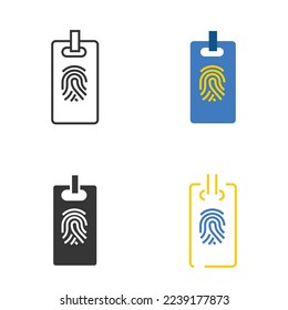 fingerprint access card vector icon security