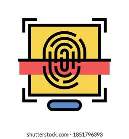 fingerprint access color icon vector. fingerprint access sign. isolated symbol illustration