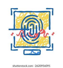 fingerprint access doodle icon sketch vector. fingerprint access sign. isolated symbol illustration