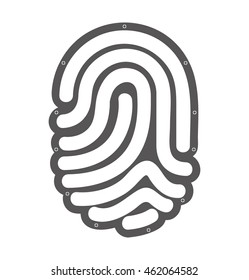 fingerprint access human icon vector isolated design