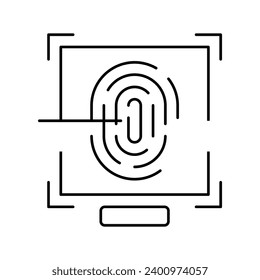 fingerprint access line icon vector. fingerprint access sign. isolated contour symbol black illustration