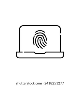 Fingerprint access to personal profile. Pixel perfect, editable stroke icon