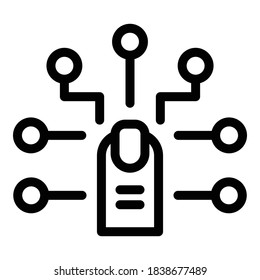Fingerprint adaptation icon. Outline fingerprint adaptation vector icon for web design isolated on white background