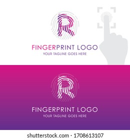 Fingerprint Alphabet Letter R Logo