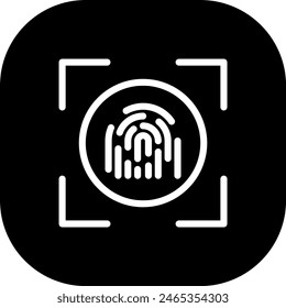 Fingerprint artificial intelligence icon with black filled line outline style. finger, security, id, fingerprint, print, crime, isolated. Vector Illustration