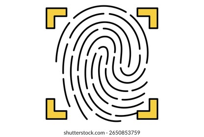 Fingerprint authentication, Crime Prevention and Home Security Icons, Vector Illustration
