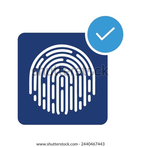 Fingerprint Authentication Icon. Biometric Security: Fingerprint Authentication. Vector Icon.