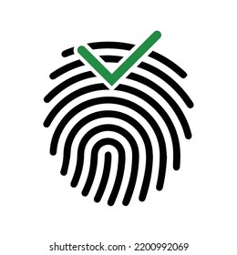 Fingerprint authentication matched icon | Black Vector illustration |
