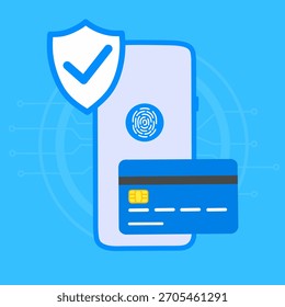 Autenticación de huellas dactilares para pagos. Smartphone es concepto de sistema de seguridad.