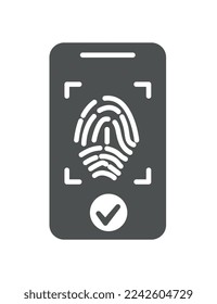 Fingerprint authorization line icon. Security of personal data on Internet, access to profile or account. Interface for programs and applications, UI and UX design. Cartoon flat vector illustration