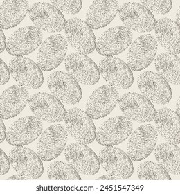 Fingerprint background  with brown colour pattern.Thumbprints set for biometric scanner. Individual thumbs touching icons. Unique identification. Vector round outline pattern.